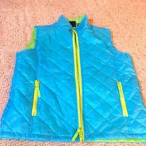 5/$10 Lighthouse Apparel Blue & Green Padded Puffer Medium Vest